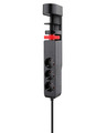 Skjøteledning 3-veis m/klemme, schuko, USB og bryter svart 1,4 m
